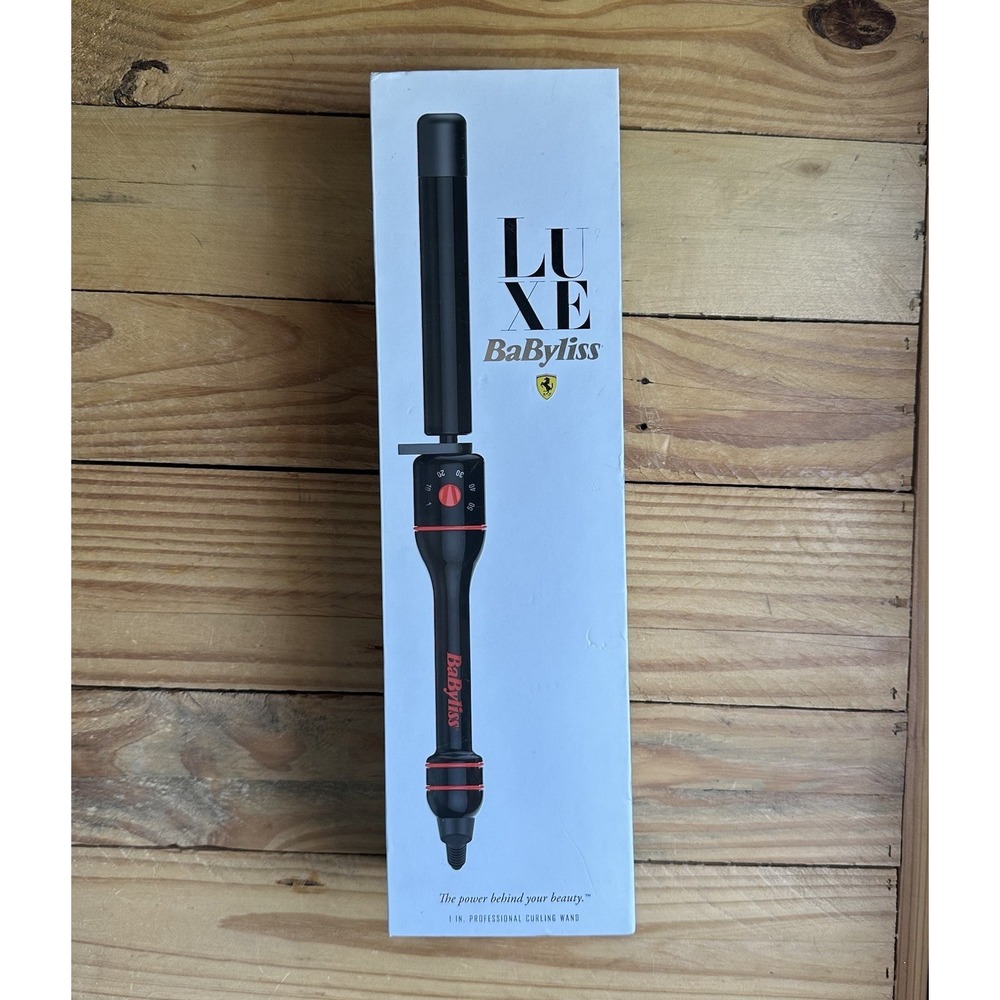 BaByliss Luxe 1 Red Ferrari Curling Wand Smooth Titanium Ceramic Coated Barrel